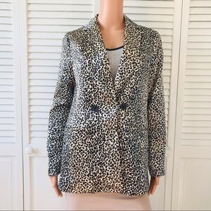 NINE WEST Cheetah Print Open Front Blazer Size Extra Small